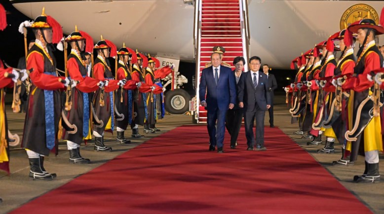 استقبال الرئيس السيسي في كوريا الجنوبية