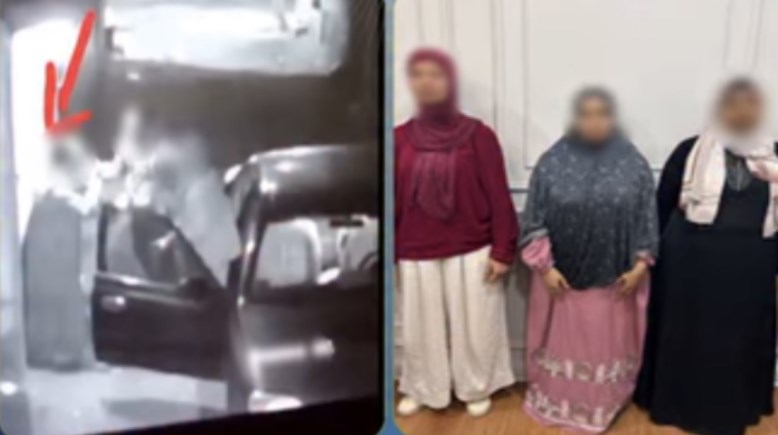 المتهمات وجانب من الواقعة 