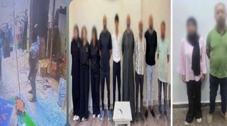 المتهمون وجانب من الواقعة 