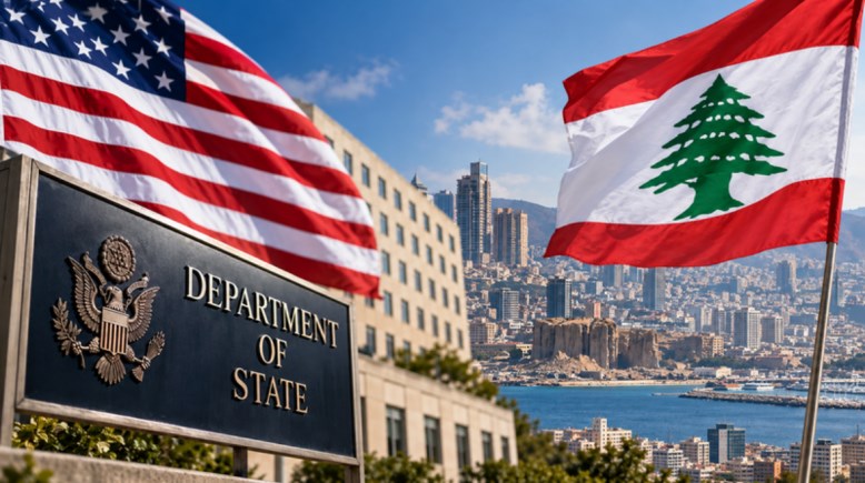 علم لبنان والولايات المتحدة الأمريكية