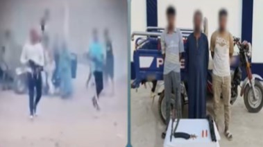 المتهمون وجانب من الواقعة 