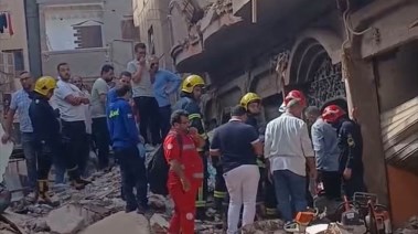 انهيار عقار سكني بالغربية 