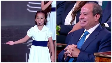 الرئيس السيسي والطفلة تاليا 