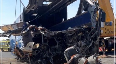لقطة لـ الأتوبيس من موقع الحادث