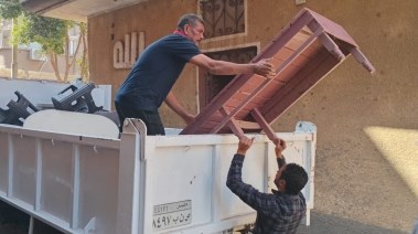 إخلاء منزل في قرية النجمة والحمران بقنا
