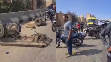 جانب من الحادث دائري المعادي