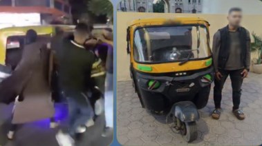 المتهم بعد ضبطه ولقطة من الفيديو
