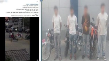المتهمين بعد ضبطهم ولقطة من الفيديو 