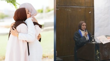الباحثة ميادة رمضان وشقيقتها