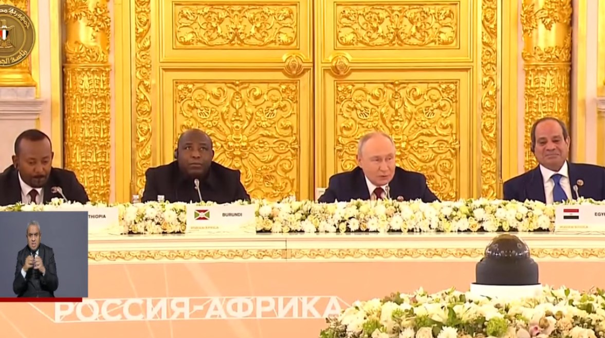 الرئيس السيسي والرئيس الروسي ورئيس الوزراء الاثيوبي