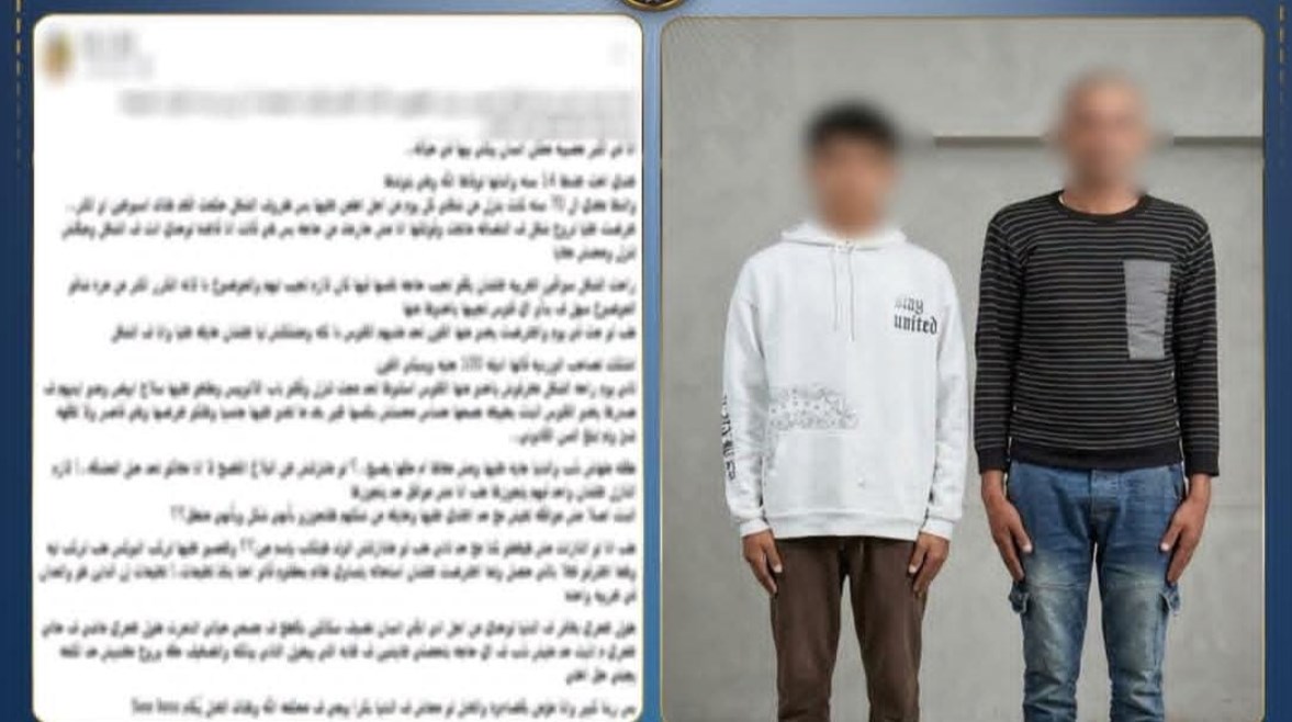 المتهمان وجانب من الواقعة 