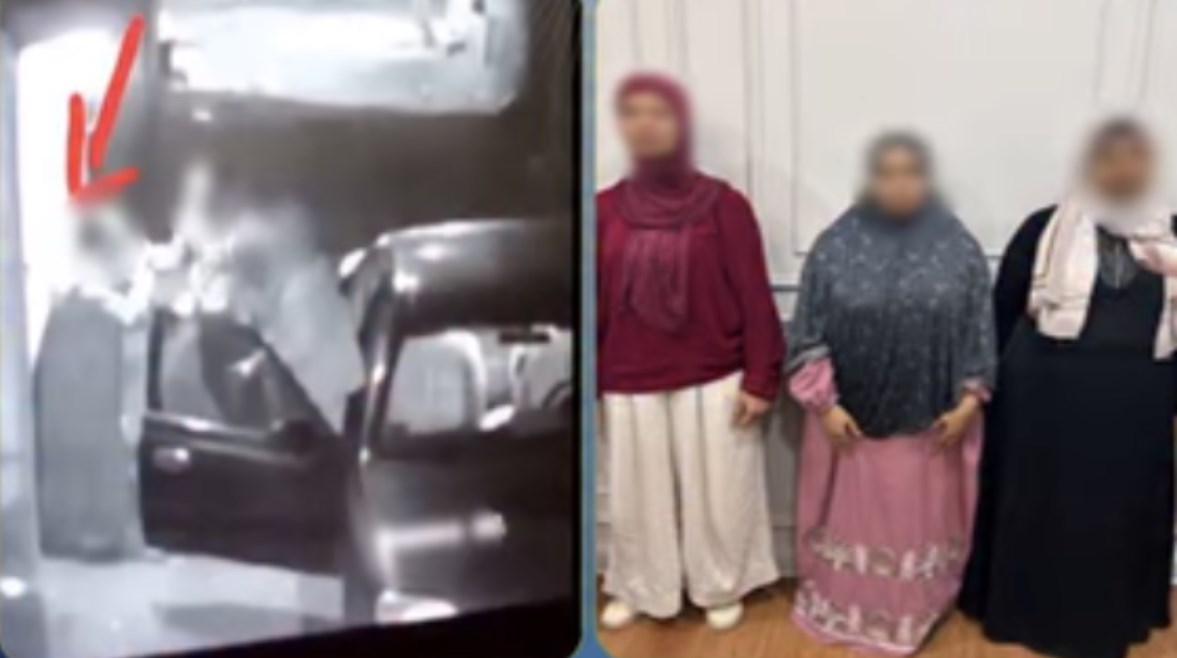 المتهمات وجانب من الواقعة 
