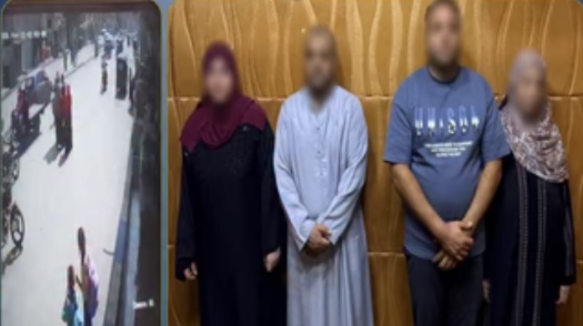 المتهمون بعد ضبطهم ولقطة من الفيديو 