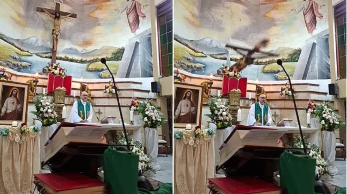 وفاة كاهن كاثوليكي بعد سقوط صليب ضخم عليه