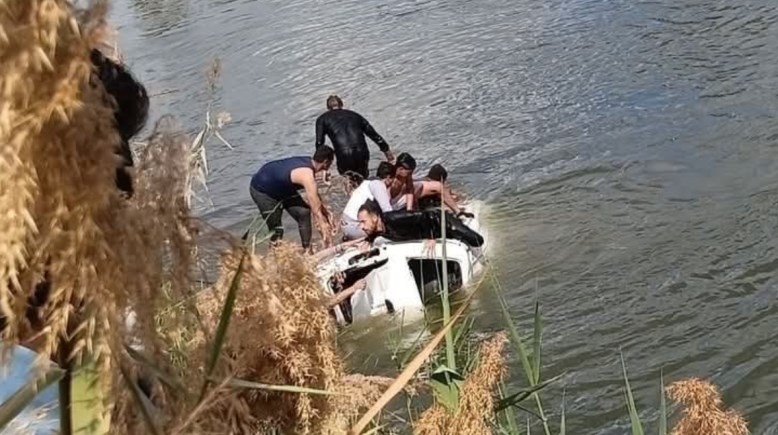 حادث انقلاب ميكروباص بترعة الإبراهيمية بالمنيا 