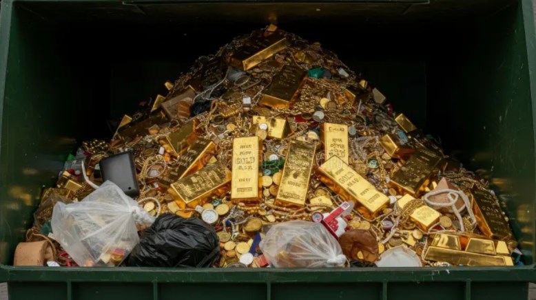 20 سبيكة ذهب في سلة القمامة- تعبيرية