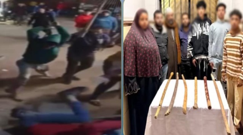 المتهمون وجانب من الواقعة 