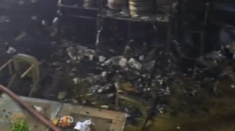 لقطة من حريق مطعم مكرونة وكبدة في الحصري 