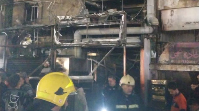 جانب من حريق عقار السلام 