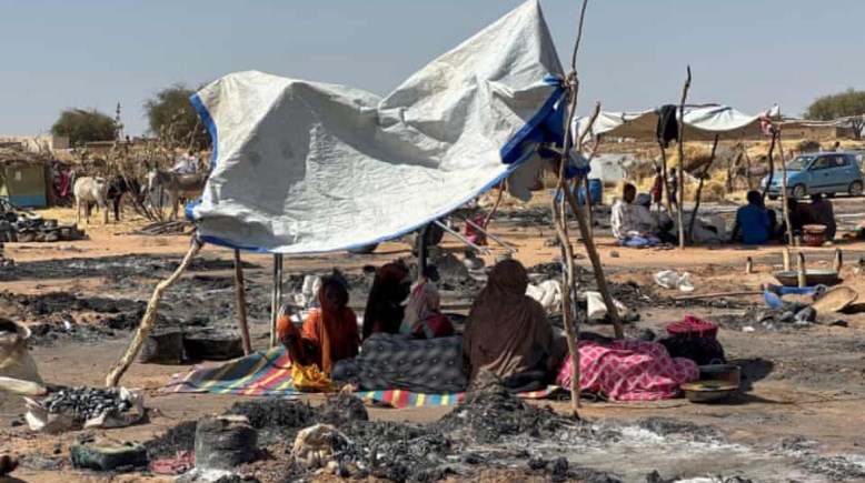 حريق في مخيم للنازحين في السودان