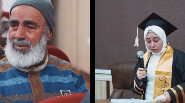 الباحثة همت ووالدها 