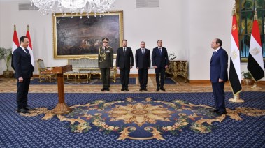 رأفت هندي، وزير الاتصالات وتكنولوجيا المعلومات، أثناء أداء اليمين الدستورية