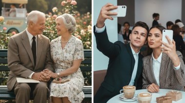 صورة مولدة بـ ai بين الحب زمان والآن