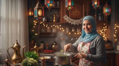 أم تطهو الطعام- صور مصممة بواسطة الذكاء الاصطناعي