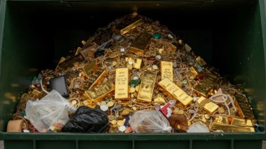 20 سبيكة ذهب في سلة القمامة- تعبيرية