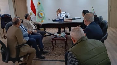  وزير الزراعة علاء فاروق، خلال استقباله عددًا من قيادات الوزارة