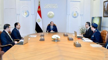 جانب من الاجتماع الرئيس السيسي