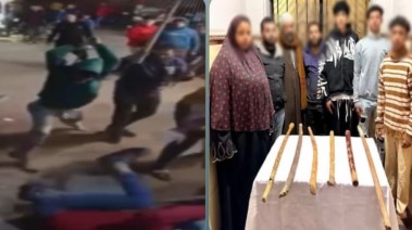 المتهمون وجانب من الواقعة 