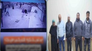 المتهمون بعد ضبطهم ولقطة من الفيديو 