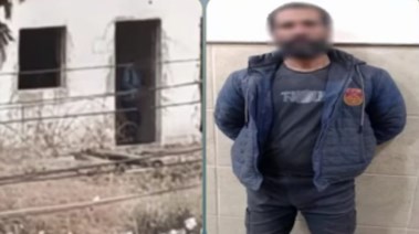 المتهم بعد ضبطه ولقطة من الفيديو 