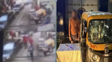 المتهم بعد ضبطه ولقطة من الفيديو 