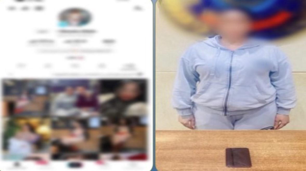 المتهمة بعد القبض عليها