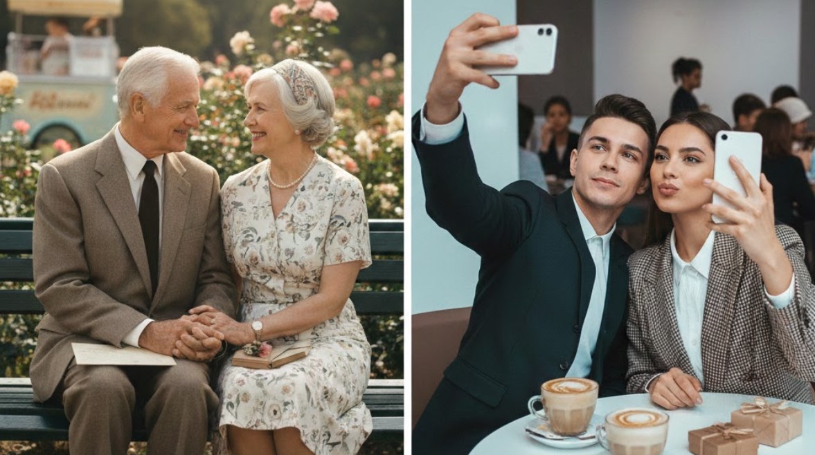 صورة مولدة بـ ai بين الحب زمان والآن