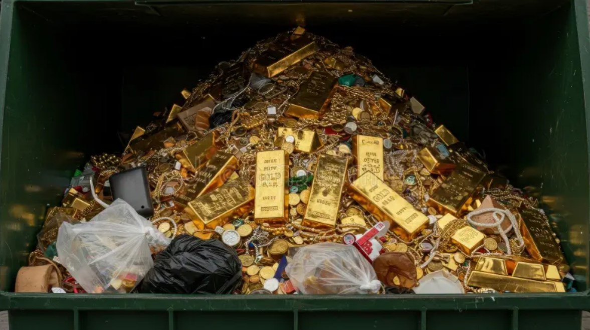 20 سبيكة ذهب في سلة القمامة- تعبيرية