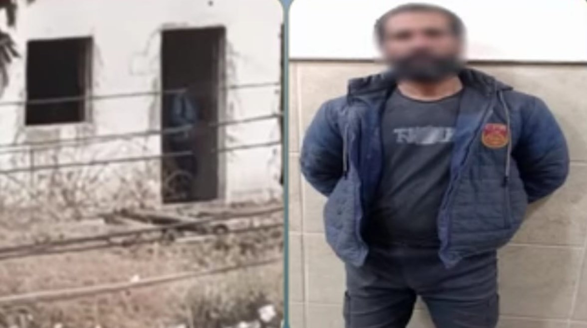 المتهم بعد ضبطه ولقطة من الفيديو 