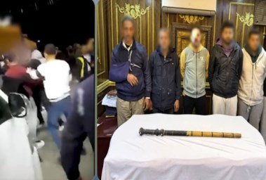 المتهمون وجانب من الواقعة 