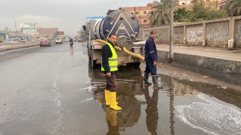 مواجهة تجمعات مياه الأمطار بالقليوبية 