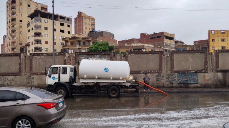شفط مياه الأمطار بالقليوبية 