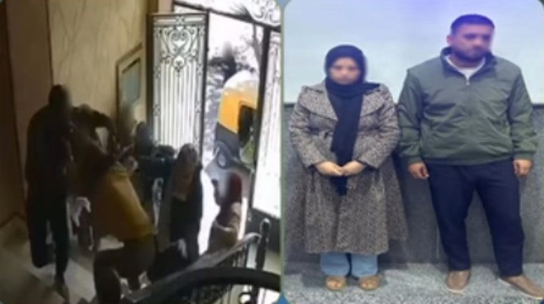 المتهمون وجانب من الواقعة 