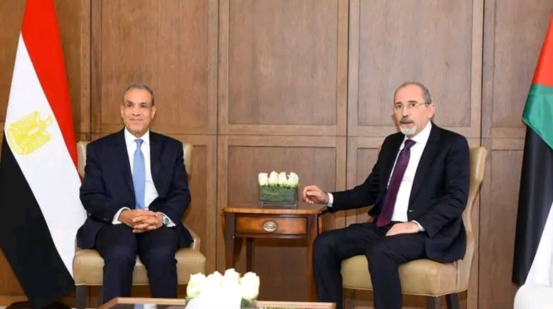 وزير الخارجية والهجرة بدر عبدالعاطي، أيمن الصفدي نائب رئيس الوزراء ووزير الخارجية وشؤون الأردن