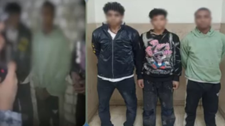 المتهمون وجانب من الواقعة 