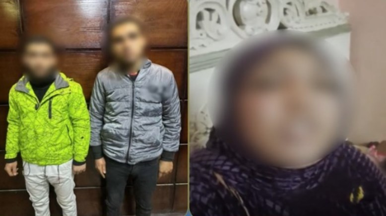 المتهمين بعد ضبطهم ولقطة من الفيديو 