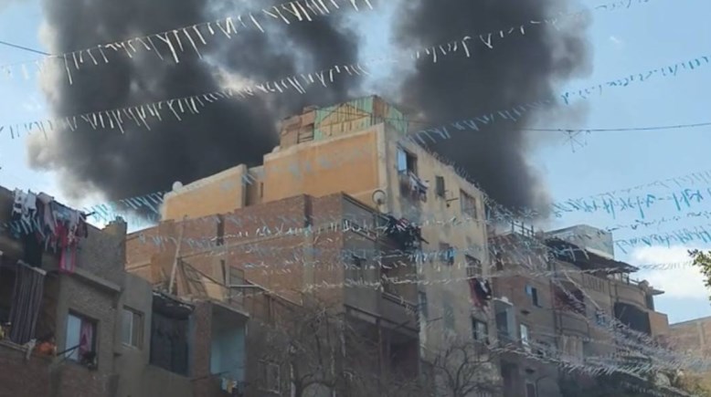 حريق مصنع الكراسي بالدويقة