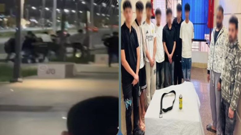 المتهمون بعد ضبطهم ولقطة من الفيديو