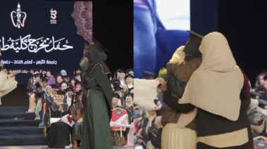 من تكريم الطالبة هاجر مصطفى بحفل تخرج طب اسنان الازهر