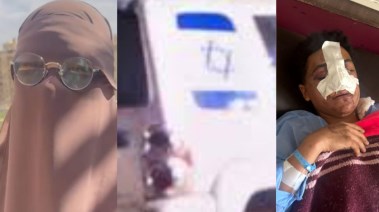 الأم وابنها ولقطة من الحادث 